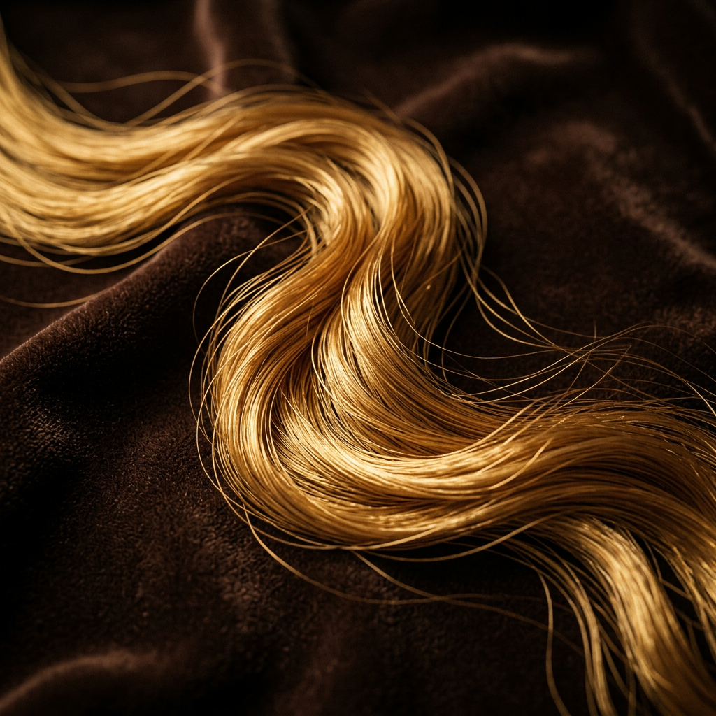 Doctor-led hair loss care at Hisential, with a flowing golden hair-inspired hero visual