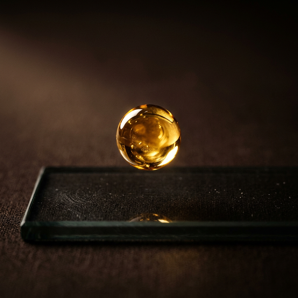 HIV testing hero visual with a suspended golden diagnostic droplet