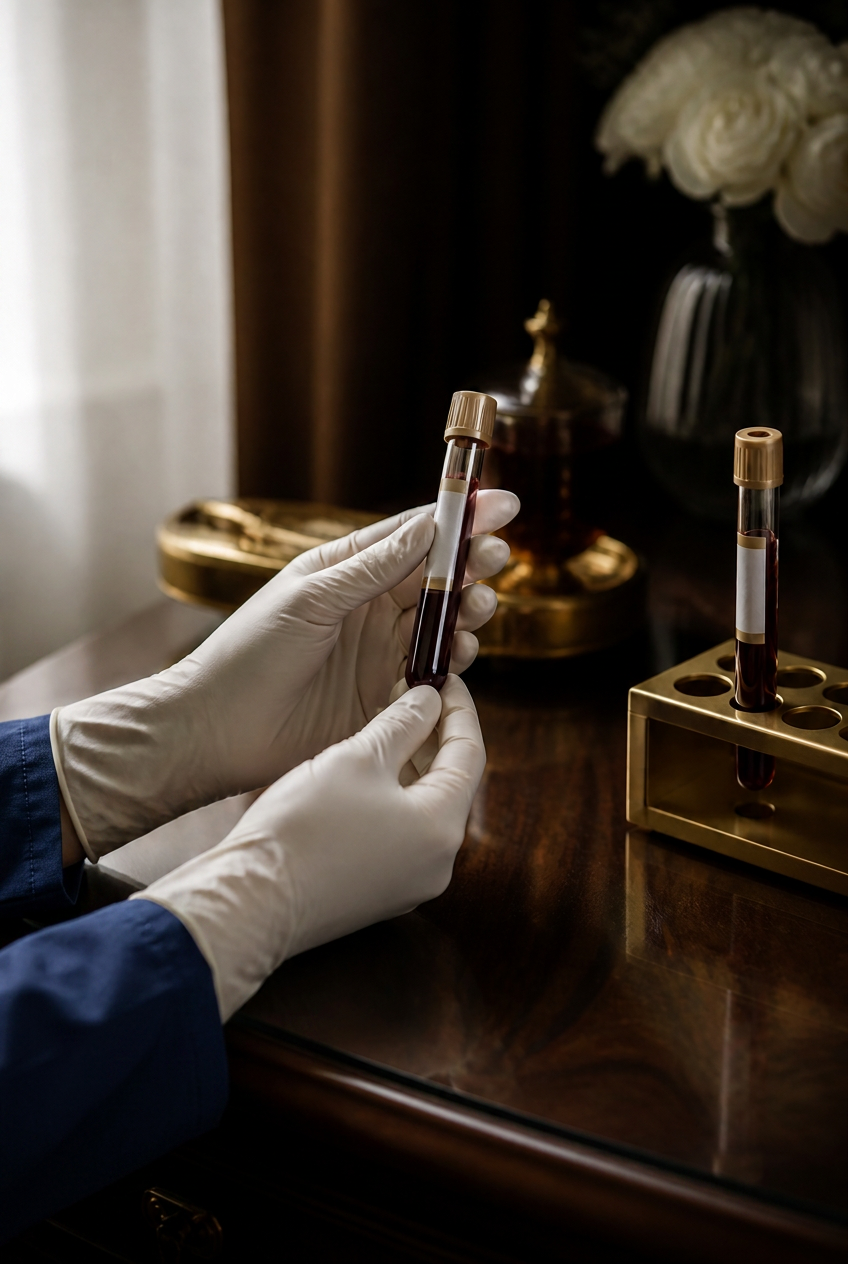 Blood sample being taken for a multi-cancer early detection test at the Hisential Orchard clinic