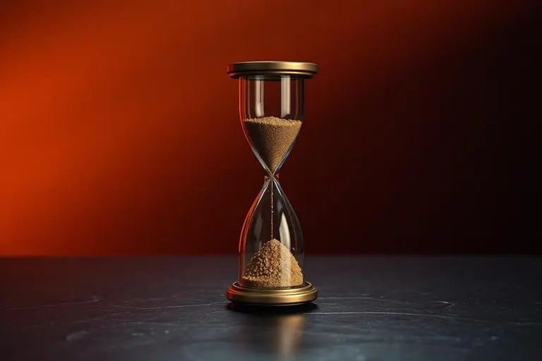 Gold hourglass with falling sand, representing treatment approaches for premature ejaculation