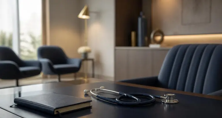 Private consultation room at a Singapore clinic where gynaecomastia is assessed